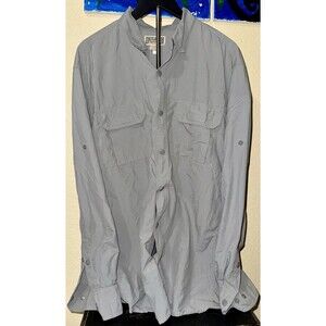 Duluth Trading Shirt Mens XL Dry On The Fly Long Sleeve Gray Fishing